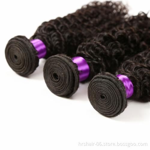 Peruvian  human hair bundles with closure deep wave hair extension unprocessed natural color 4x4 lace closure with 3 bundles